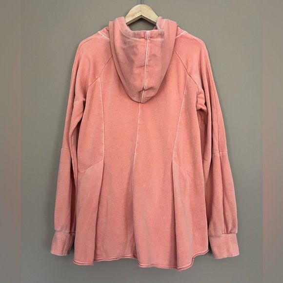 {Pilcro and the Letterpress} Flynn Hooded Sweatshirt with Pleated Hem - Medium - Picture 5 of 9